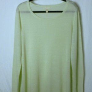 Eileen Fisher Sheer Organic Linen Blend Asymmetrical Hem Tunic XL